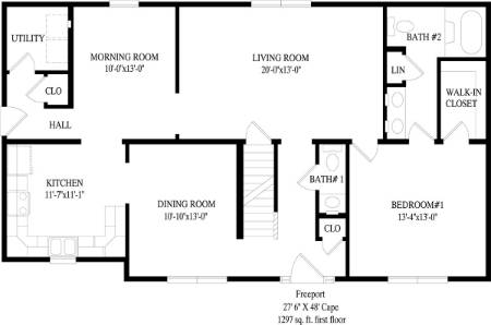 Freeport Modular Home Floor Plan First Floor